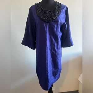 Yoana Baraschi Blue Textured Silk Dress